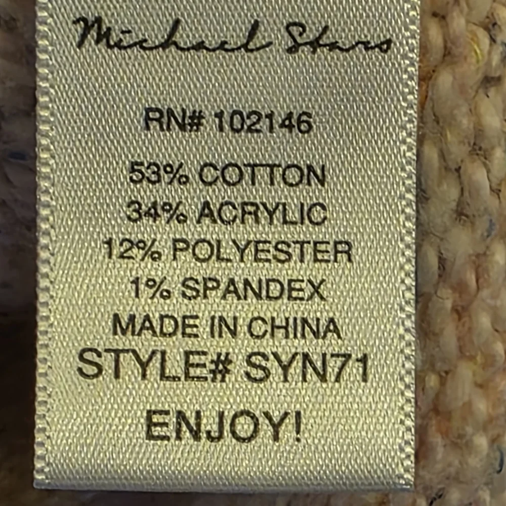 Michael Stars.Super Soft Pink Confetti Puffed Sleeve Sweater Size XS